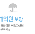 1억 원 보장 해외여행 여행자보험 무료 제공